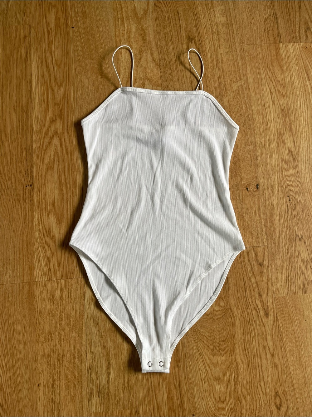 Wild Fable White Spaghetti Strap One Piece Bodysuit Mild Compression M